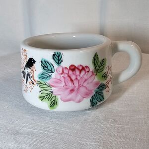 Vintage F.S. Louie & Co. of Berkeley CA Floral Bird Restaurant Ware Chinese Cup